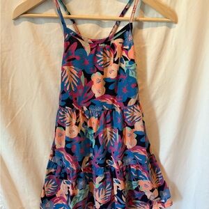 Cat & Jack Vibrant Leaf Print Kids Dress